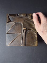 Image 3 of Pair of Heavy Bronze Handles with Abstract Design