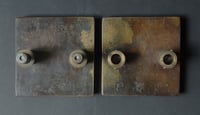 Image 7 of Pair of Heavy Bronze Handles with Abstract Design