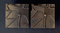 Image 6 of Pair of Heavy Bronze Handles with Abstract Design