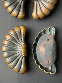 Image 6 of Group of Four Large Bronze Door Handles with Art Deco Shell Style Design (Reserved)