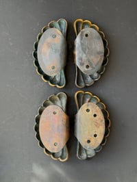Image 8 of Group of Four Large Bronze Door Handles with Art Deco Shell Style Design (Reserved)