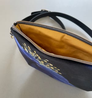 Image of Blue anemone, crossbody velvet bag