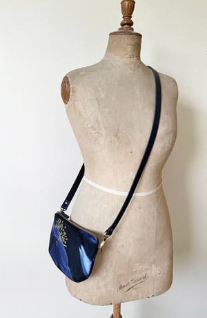 Image of Blue anemone, crossbody velvet bag