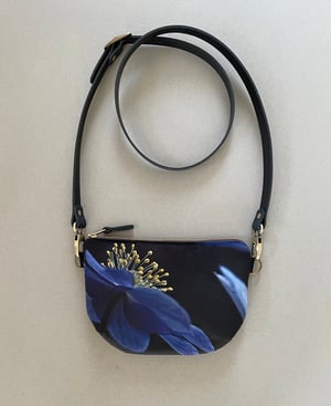 Image of Blue anemone, crossbody velvet bag