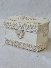 Image 1 of Wooden Antiqued Painted Lidded Box