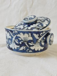 Image 1 of Hand-Painted Floral Ceramic Lidded Dish