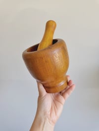 Image 1 of Vintage Wood Mortar & Pestle Set