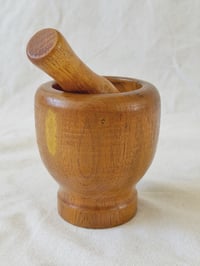 Image 2 of Vintage Wood Mortar & Pestle Set