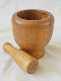 Image 4 of Vintage Wood Mortar & Pestle Set