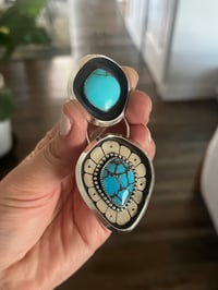 Image 3 of Egyptian Turquoise Two Stone Necklace