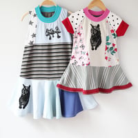 Image 5 of cat shrooms meow blues stars 6/7 courtneycourtney tank twirl sleeveless tshirt dress