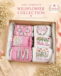 Complete Wildflower Collection Personalized Burp Cloth Gift Set