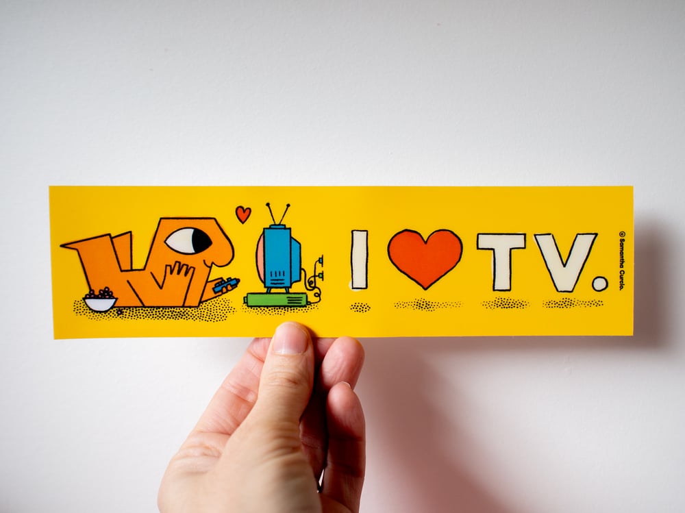 Image of I Love TV - bumper sticker