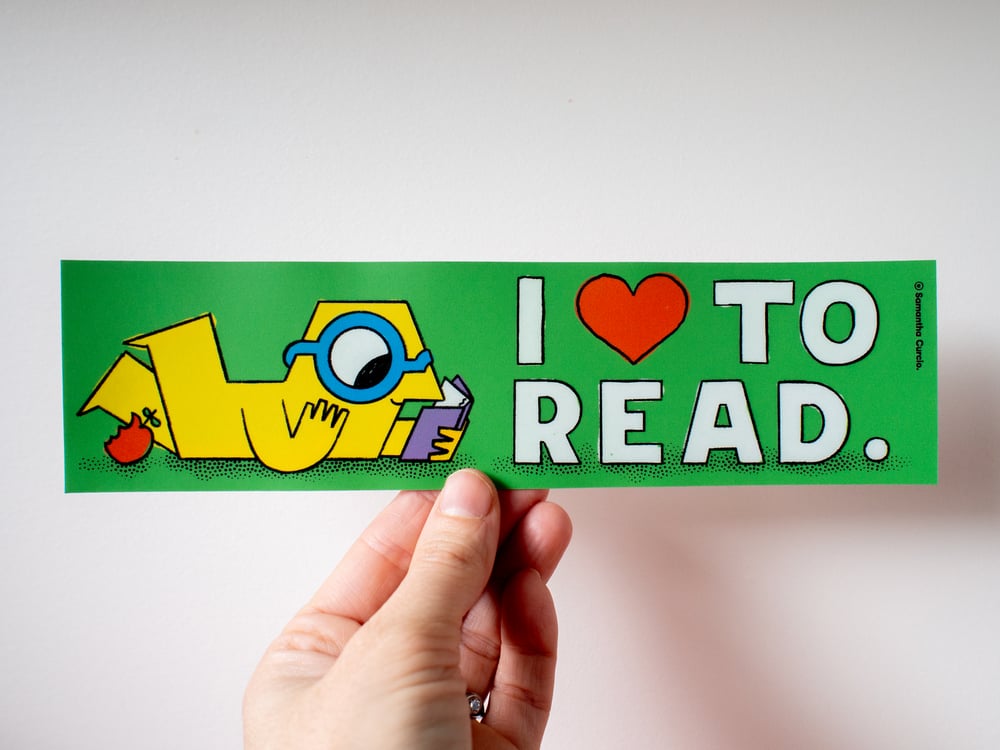 Image of I Love to Read - bumper sticker