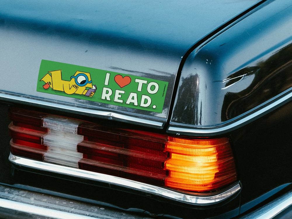 Image of I Love to Read - bumper sticker