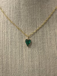 Image 4 of Green emerald heart necklace 