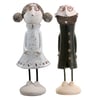 Handmade Ceramic Quirky Couple Figurines | Black & White