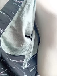 Image 5 of Vintage Kimono Charcoal Washed Black Rayon Bloomsbury Style Duster Coat 10/12
