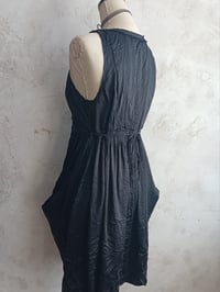Image 5 of Avant Garde Black Silk Satin Crepe Empire Line Cocktail Dress 8/10