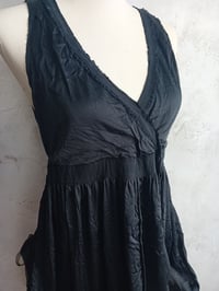 Image 3 of Avant Garde Black Silk Satin Crepe Empire Line Cocktail Dress 8/10