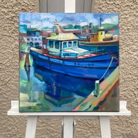 Image 2 of Summer Harbor — Original Oil Painting