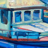 Image 3 of Summer Harbor — Original Oil Painting