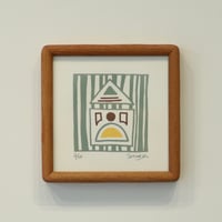 Image 1 of TO LET -Striped House- Sage (Framed)