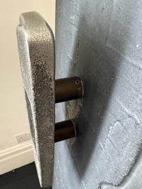 Image 6 of Brutalist Aluminium Door Panel with Weathered Grey Patina