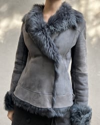 Image 5 of GREY LEATHER AND FUR JACKET