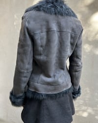 Image 6 of GREY LEATHER AND FUR JACKET