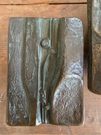 Image 4 of Set of Two Bronze Push-Pull Door Handle with Raised Abstract Design