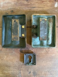 Image 6 of Set of Two Bronze Push-Pull Door Handle with Raised Abstract Design