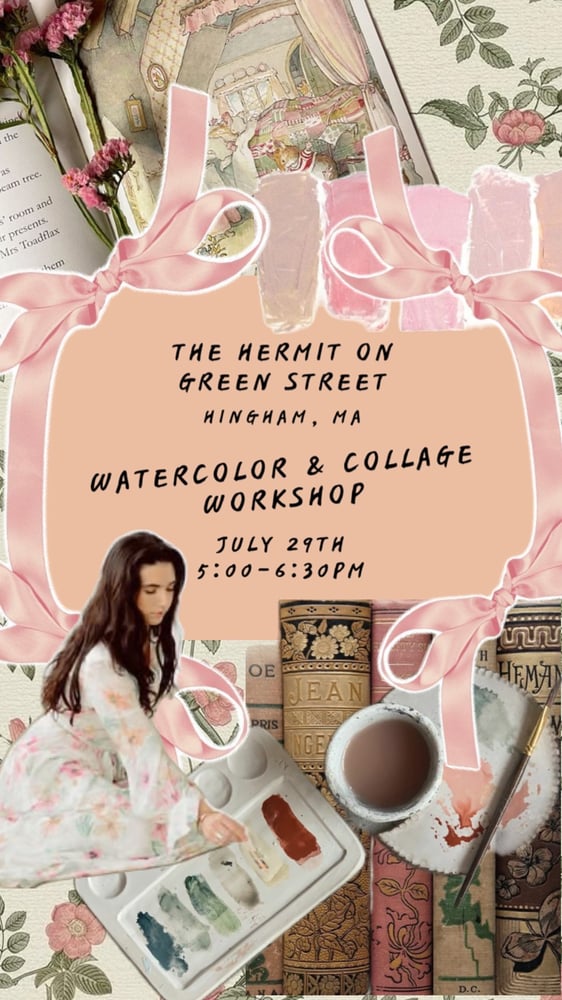 Image of 07/29 Watercolor & Collage Workshop @ The Hermit on Green Street (Hingham, MA)