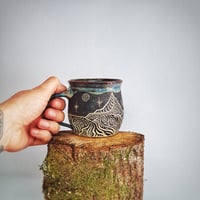 Image 2 of Textured Ben Cruachan Sgraffito Mug #1