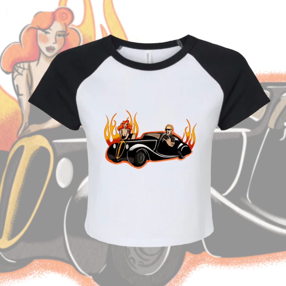 Image of “Hetfield Hotrod” Raglan Crop Tee 