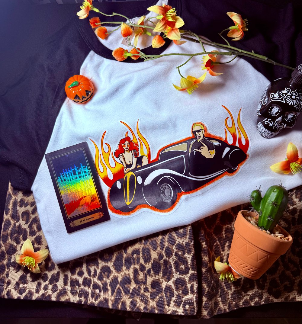 Image of “Hetfield Hotrod” Raglan Crop Tee 