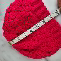 Image 5 of pink hand crocheted hat 