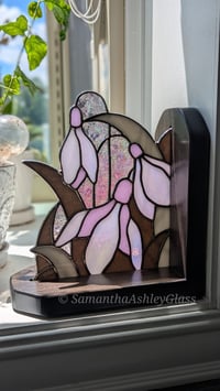 Image 5 of Snowdrop Bookend Set - Purple/Grey/Dichroic