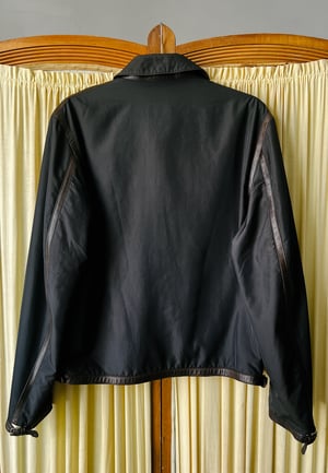 Hermès Black Nylon Jacket with Contrasting Leather Detail - Size 52