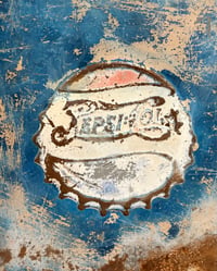 Image 2 of Vintage (ca. 1940s, e50s) Pepsi-Cola (Double-Dot Logo) Double-Hinged Cooler Lid