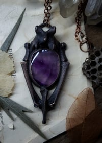 Image 3 of Cat Bone & Purple Fluorite Amulet