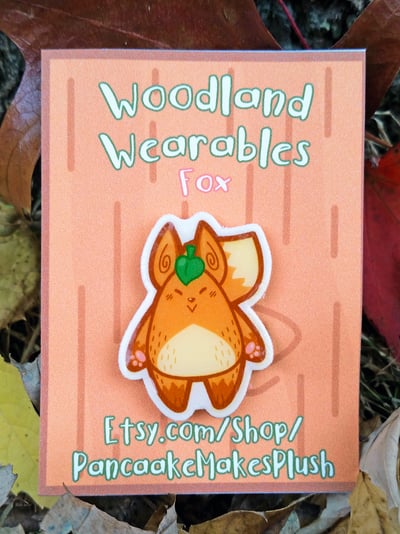 Image of Fox Acrylic Pin - Woodland Wearables