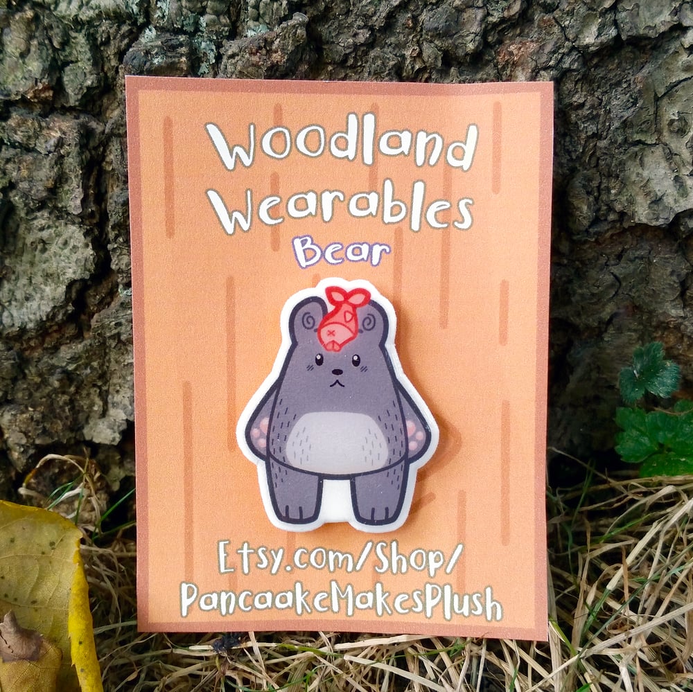 Image of Bear Acrylic Pin - Woodland Wearables