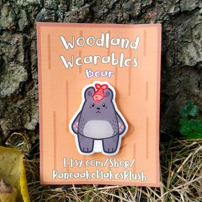 Image of Bear Acrylic Pin - Woodland Wearables