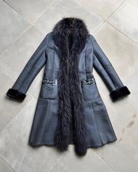 Image 5 of GREY FUR AND LEATHER COAT