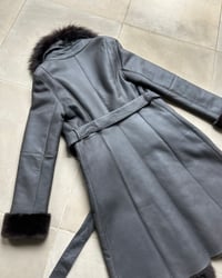 Image 6 of GREY FUR AND LEATHER COAT