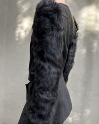 Image 6 of FUR SLEEVE LEATHER JACKET