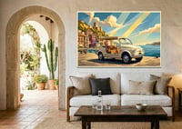 Image 1 of FIAT 500 Spiaggina "Italia senza tempo" Fine Art in stile vintage 