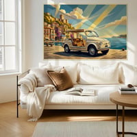Image 3 of FIAT 500 Spiaggina "Italia senza tempo" Fine Art in stile vintage 