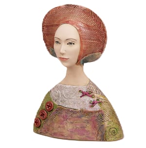 Image of  Pink Fantasy Dame Woman Bust Sculpture